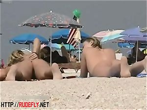 blonde model naturist on the nude beach spycam flick