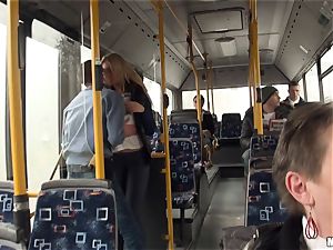 Lindsey Olsen fucks her stud on a public bus