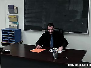 student enjoys professor's manstick